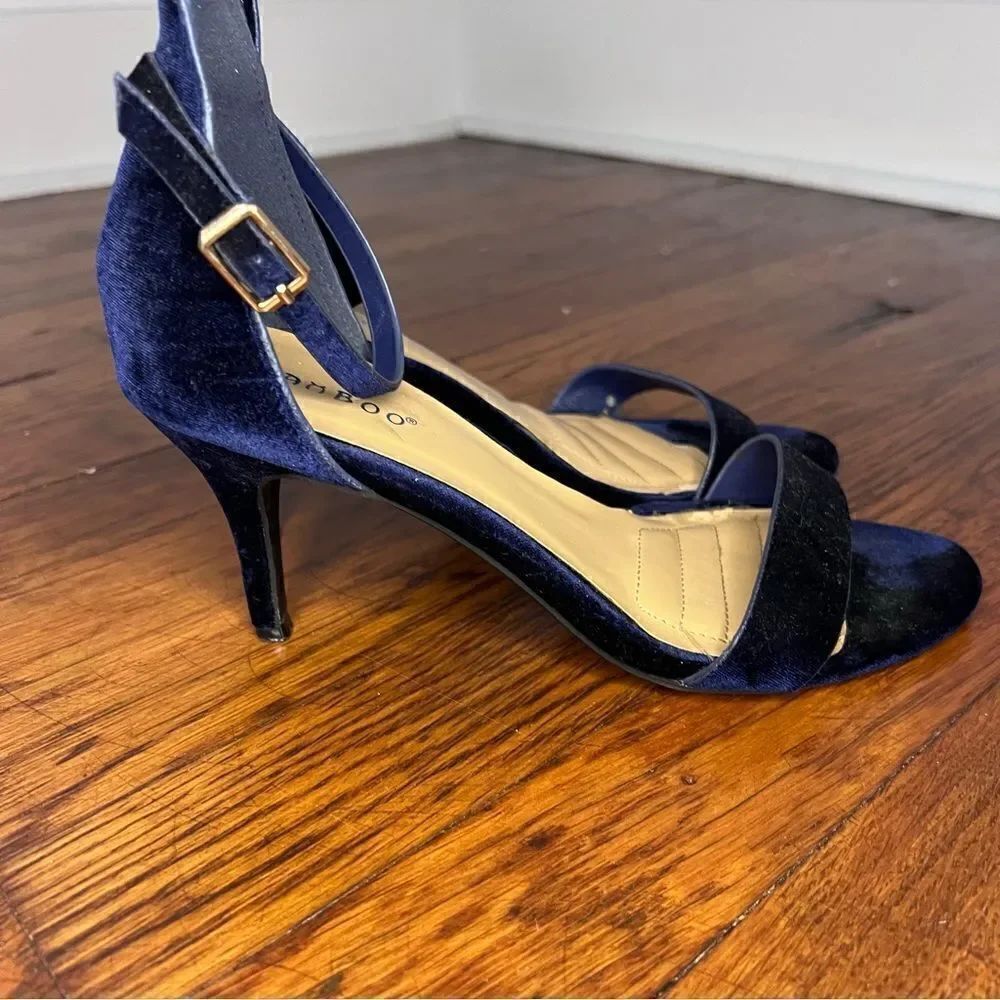 Bamboo Blue Faux Suede Heels - Picture 5 of 11